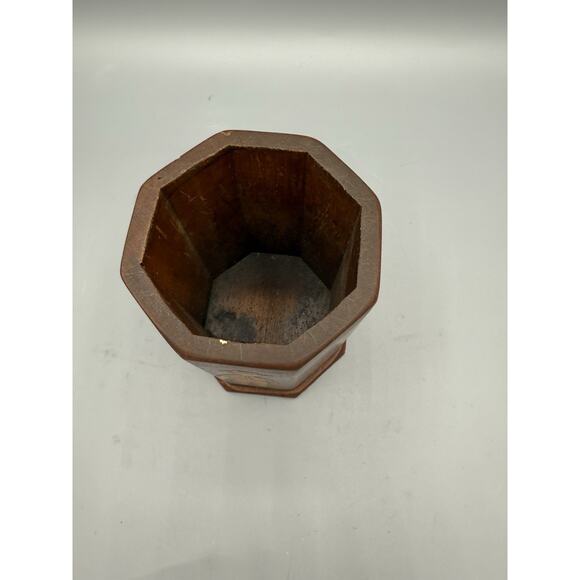 “Vintage Wooden Octagon Pencil Holder Desk Organizer – Hand Painted Folk Art - Picture 5 of 8